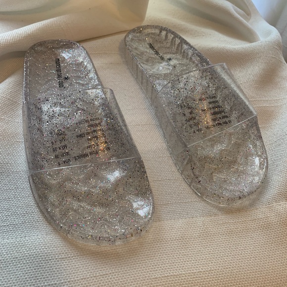 Montego Bay Club Shoes - Sparkly Clear Translucent Beach Pool Slides